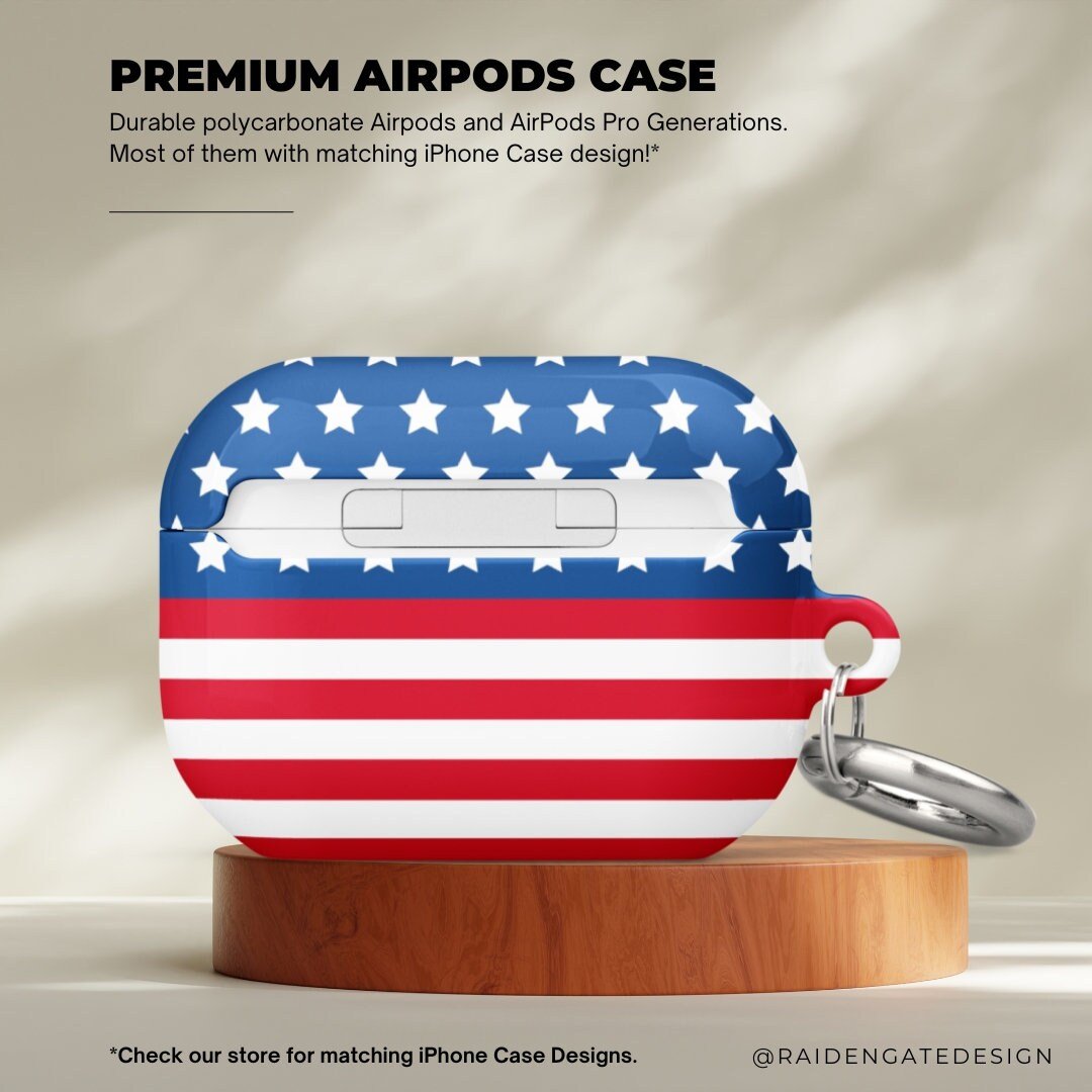 American Flag Custom AirPods Pro Case | Tough AirPods Case - Raiden Gate Design