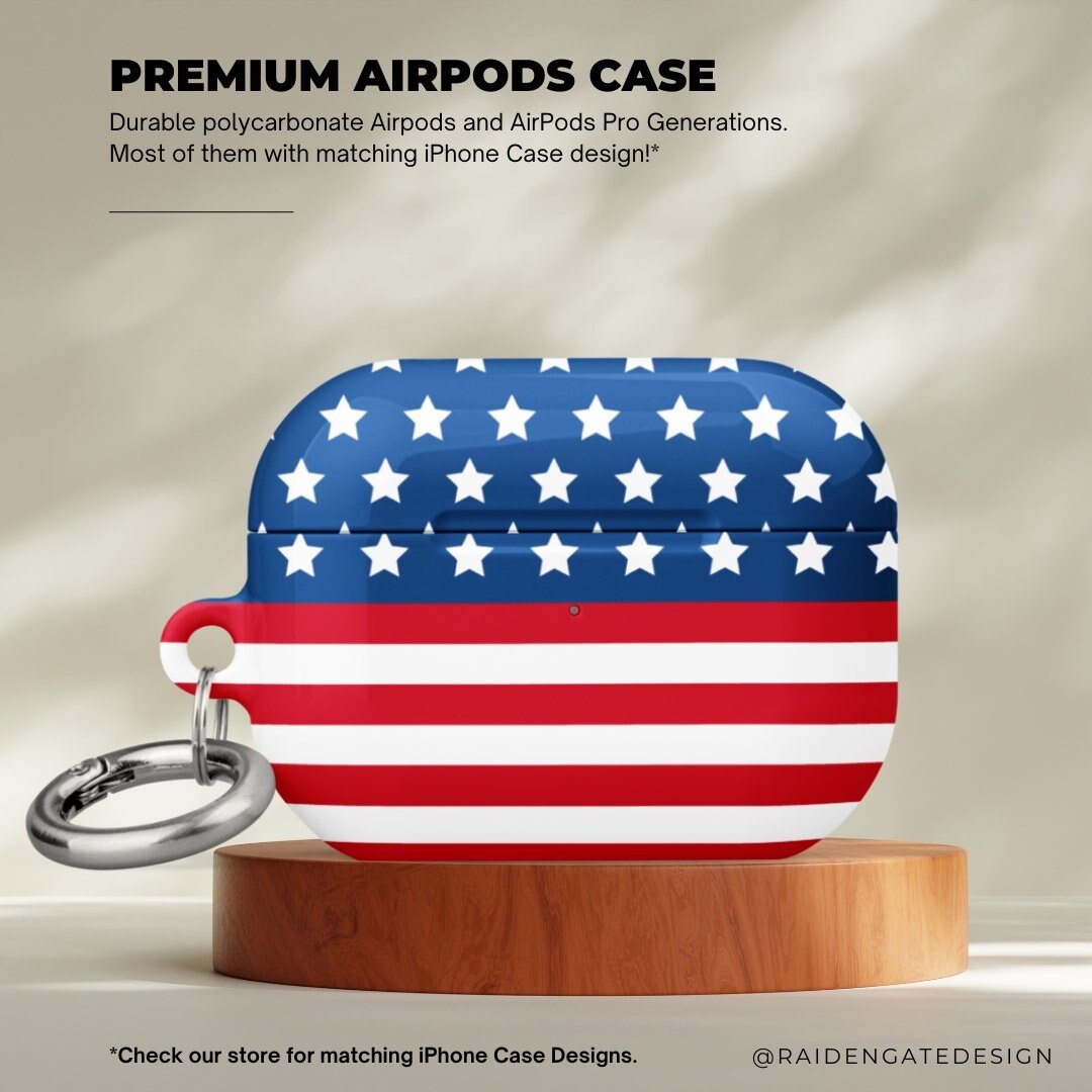 American Flag Custom AirPods Pro Case | Tough AirPods Case - Raiden Gate Design