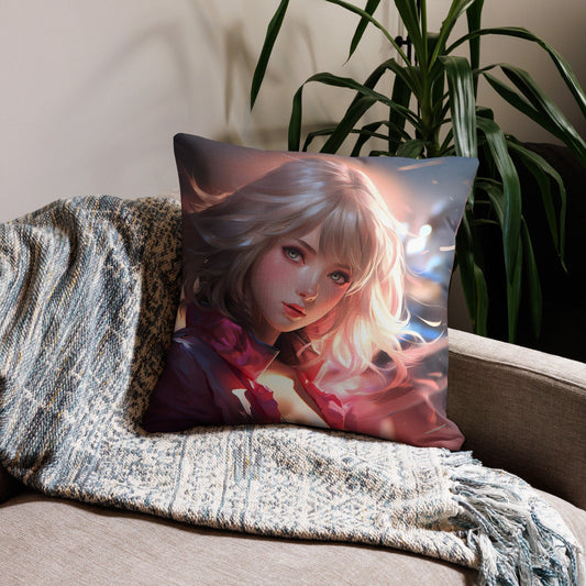 Anime Girl Pillow | Accent Throw Pillow | Anime Gift | Decorative Pillow | Sexy Anime Girl Pillow | Christmas Gift | Manga Girl Pillow - Raiden Gate Design