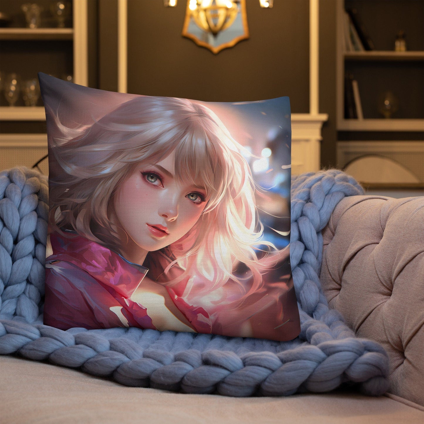 Anime Girl Pillow | Accent Throw Pillow | Anime Gift | Decorative Pillow | Sexy Anime Girl Pillow | Christmas Gift | Manga Girl Pillow - Raiden Gate Design