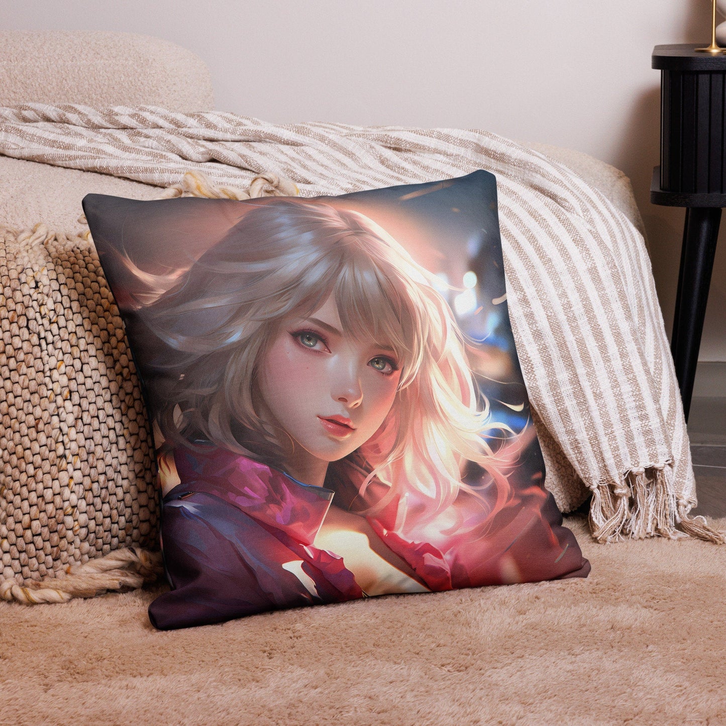 Anime Girl Pillow | Accent Throw Pillow | Anime Gift | Decorative Pillow | Sexy Anime Girl Pillow | Christmas Gift | Manga Girl Pillow - Raiden Gate Design