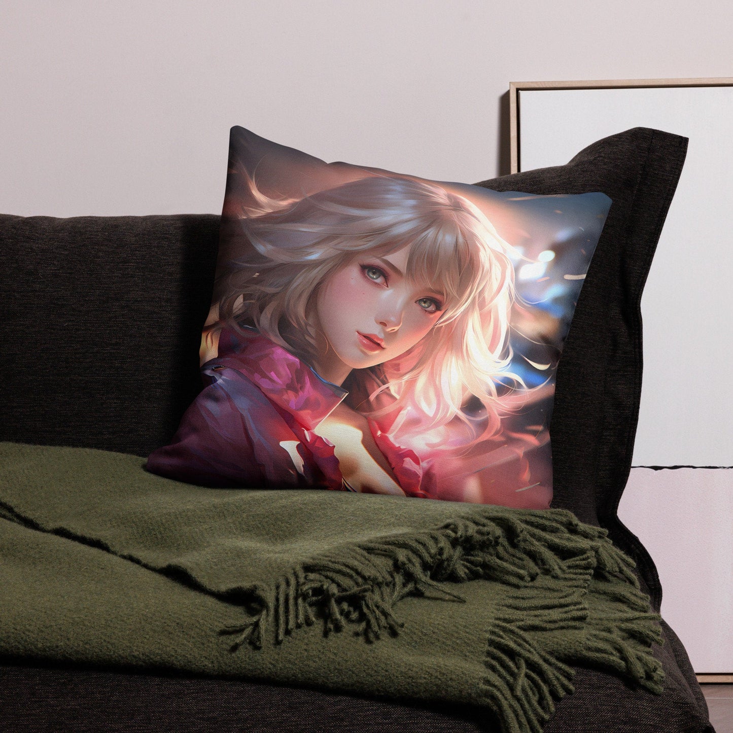 Anime Girl Pillow | Accent Throw Pillow | Anime Gift | Decorative Pillow | Sexy Anime Girl Pillow | Christmas Gift | Manga Girl Pillow - Raiden Gate Design