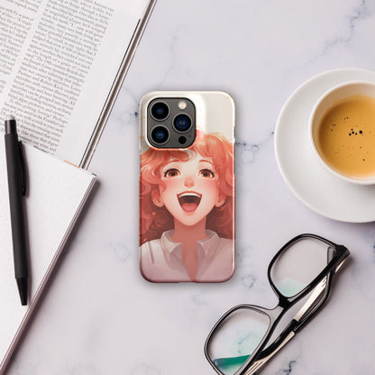 Anime Phone Case – Hot Brown Hair Girl Picture, Protective iPhone Snap Case, Perfect Gift for Anime Lovers - Raiden Gate Design