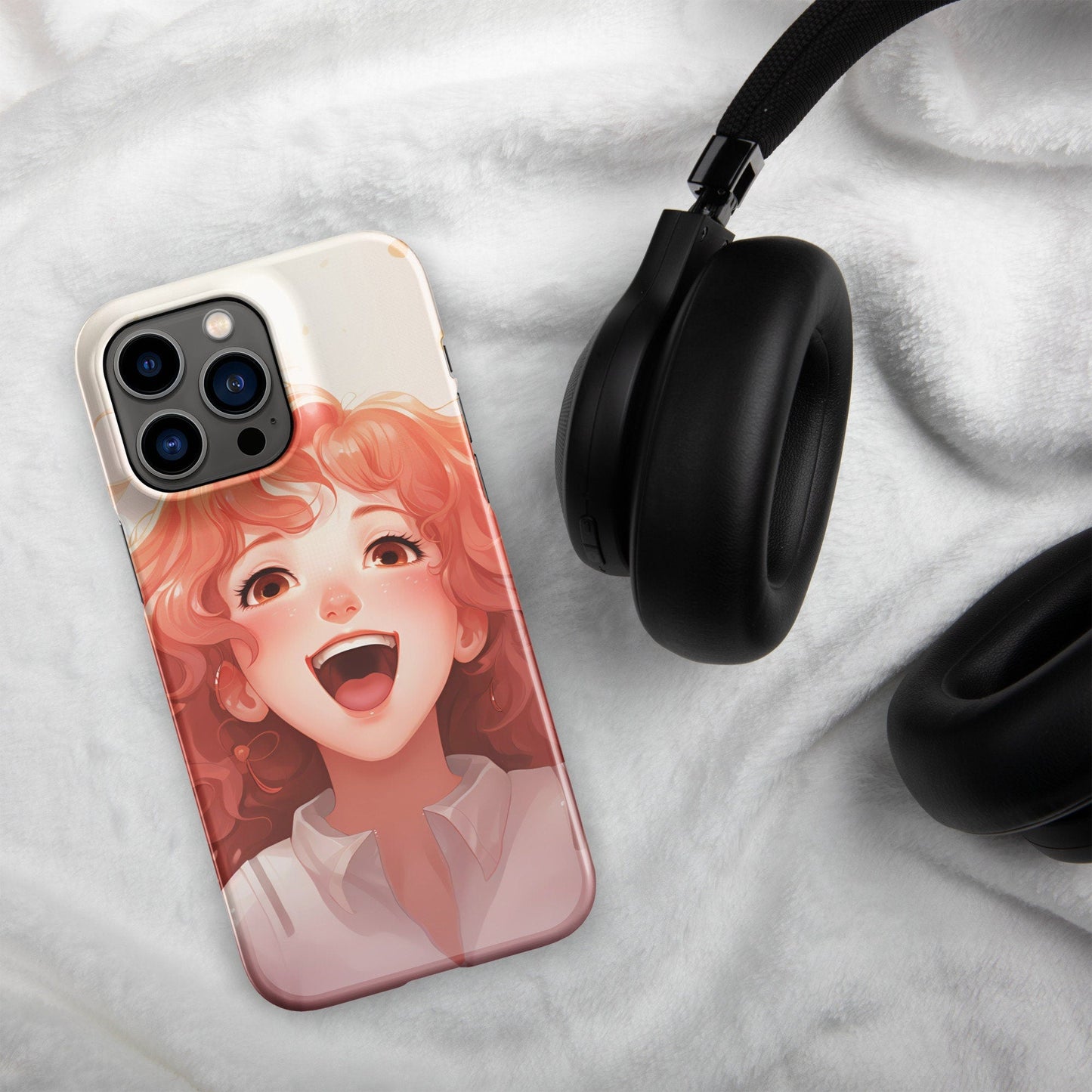 Anime Phone Case – Hot Brown Hair Girl Picture, Protective iPhone Snap Case, Perfect Gift for Anime Lovers - Raiden Gate Design