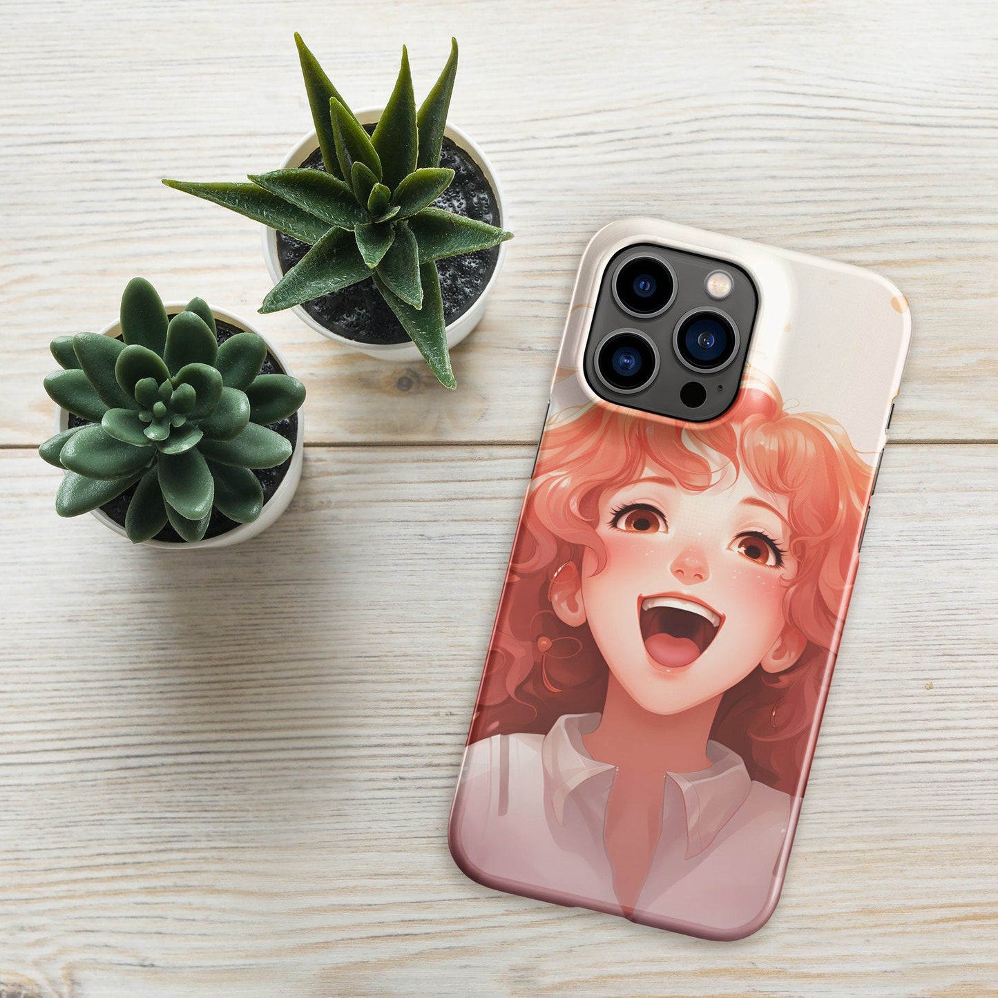 Anime Phone Case – Hot Brown Hair Girl Picture, Protective iPhone Snap Case, Perfect Gift for Anime Lovers - Raiden Gate Design