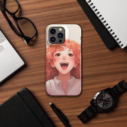 Anime Phone Case – Hot Brown Hair Girl Picture, Protective iPhone Snap Case, Perfect Gift for Anime Lovers - Raiden Gate Design