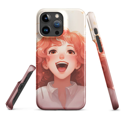 Anime Phone Case – Hot Brown Hair Girl Picture, Protective iPhone Snap Case, Perfect Gift for Anime Lovers - Raiden Gate Design