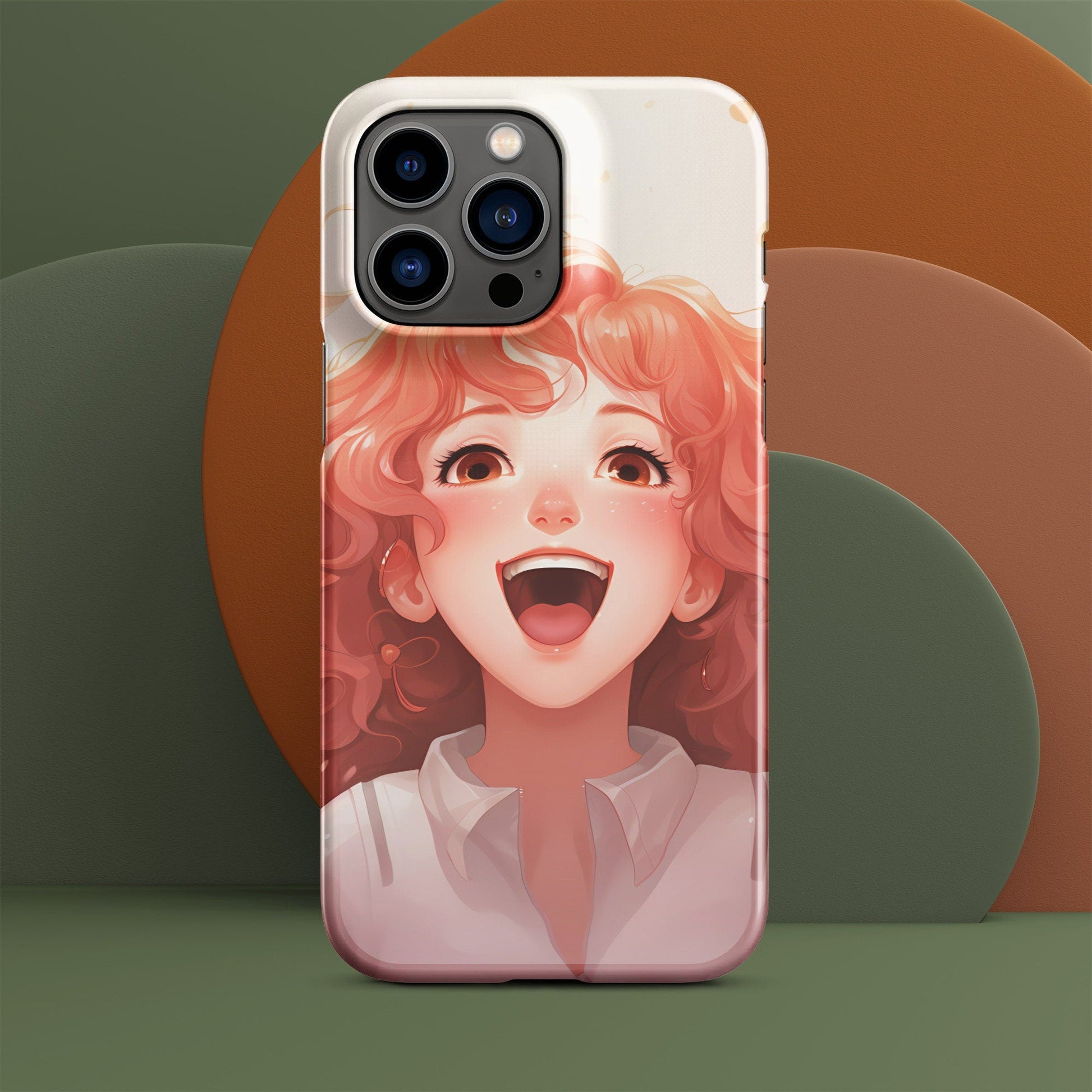 Anime Phone Case – Hot Brown Hair Girl Picture, Protective iPhone Snap Case, Perfect Gift for Anime Lovers - Raiden Gate Design