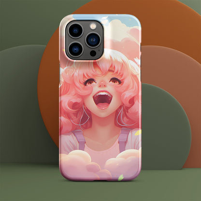 Anime Phone Case – Hot Pink Hair Girl Picture, Protective iPhone Snap Case, Perfect Gift for Anime Lovers - Raiden Gate Design