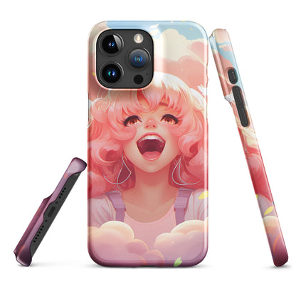 Anime Phone Case – Hot Pink Hair Girl Picture, Protective iPhone Snap Case, Perfect Gift for Anime Lovers - Raiden Gate Design