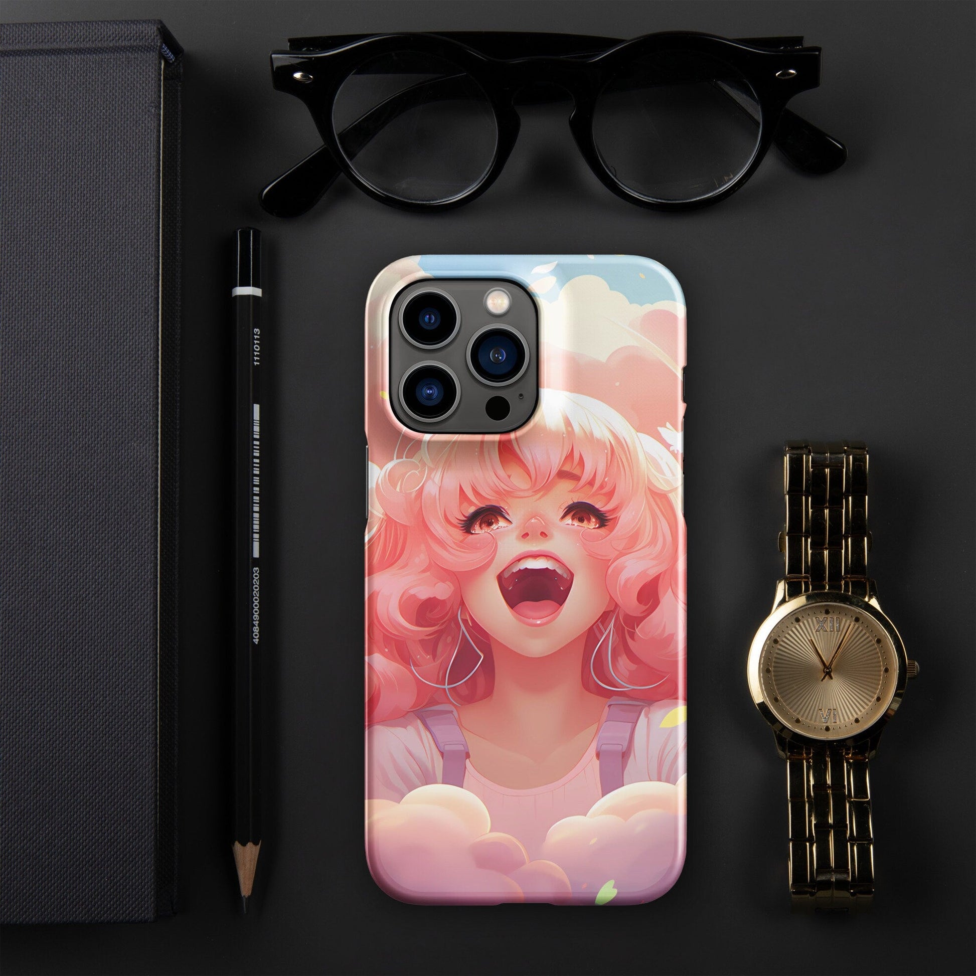 Anime Phone Case – Hot Pink Hair Girl Picture, Protective iPhone Snap Case, Perfect Gift for Anime Lovers - Raiden Gate Design