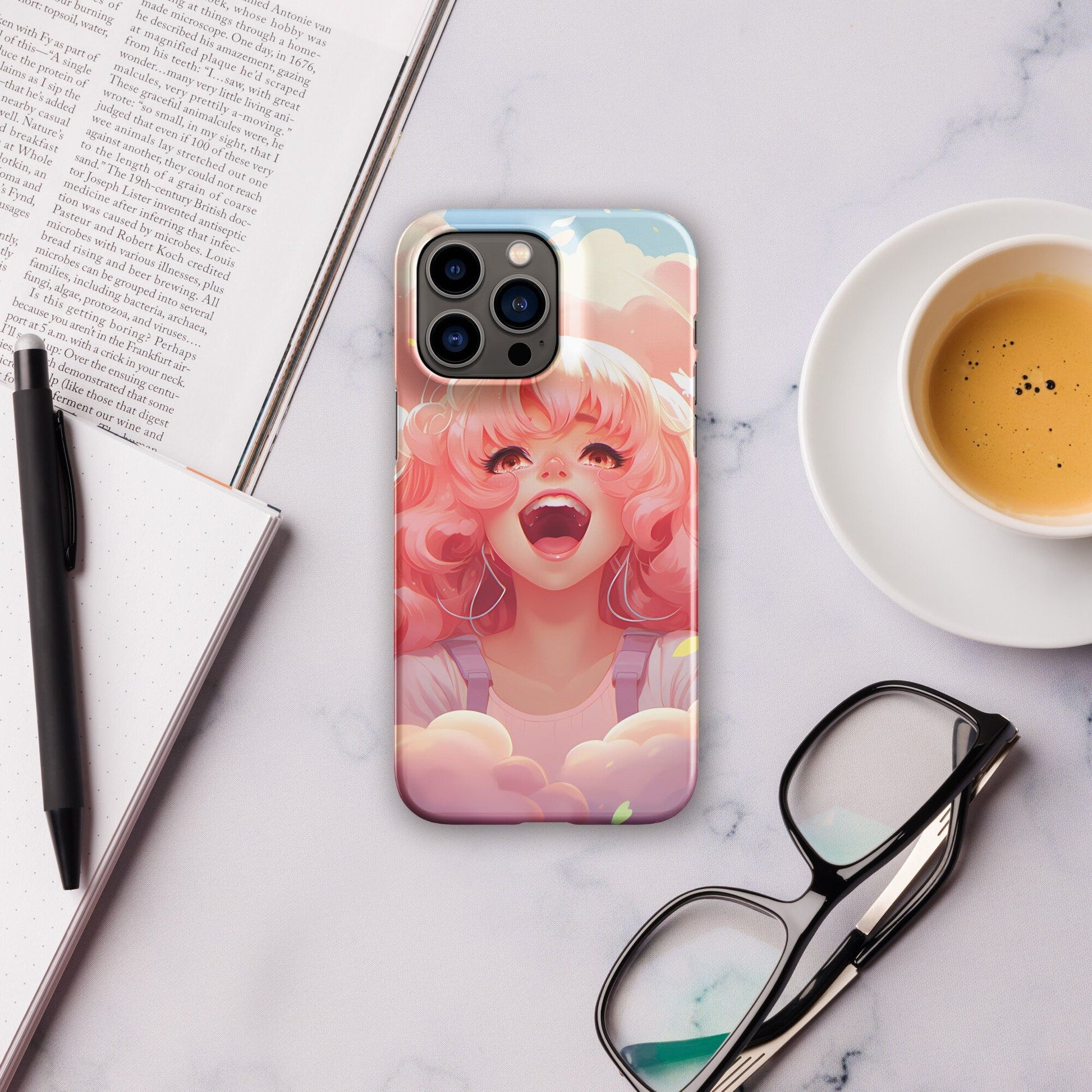 Anime Phone Case – Hot Pink Hair Girl Picture, Protective iPhone Snap Case, Perfect Gift for Anime Lovers - Raiden Gate Design