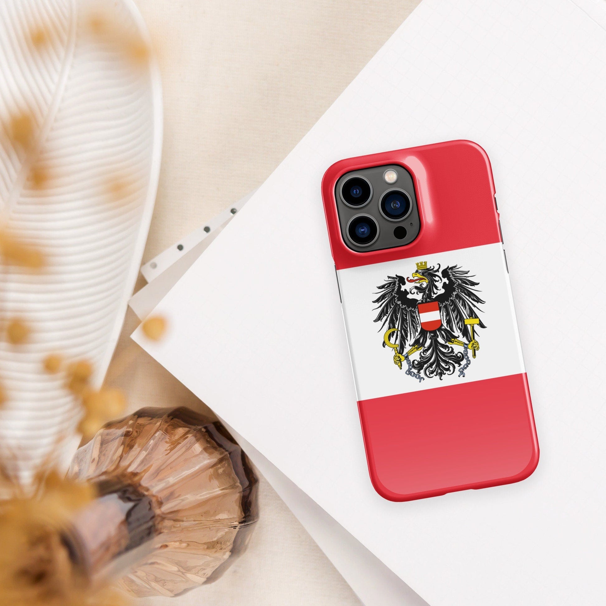 Austria Flag | Aesthetic Phone Case | iPhone 15 Pro Max | Patriotic Phone Case | Tough Case - Raiden Gate Design