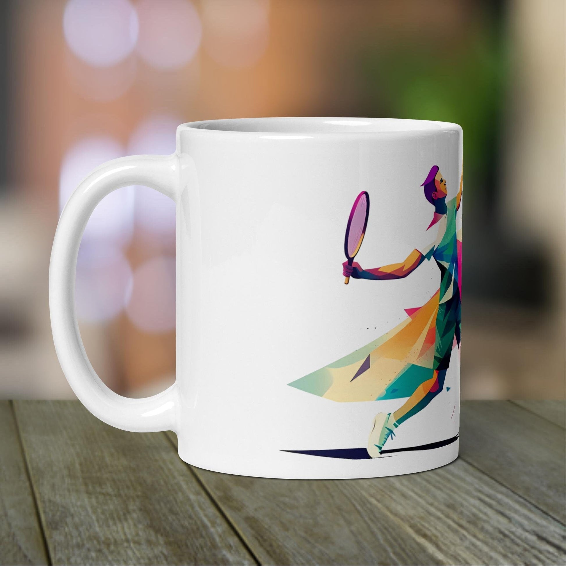 Badminton Player Mug | Badminton Gift with Neon Color Design | for Badminton Coach - Raiden Gate Design