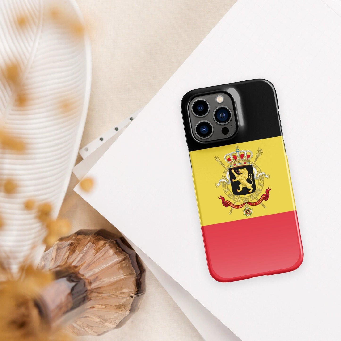 Belgium Flag | Aesthetic Phone Case | iPhone 15 Pro Max | Patriotic Phone Case | Tough Case - Raiden Gate Design