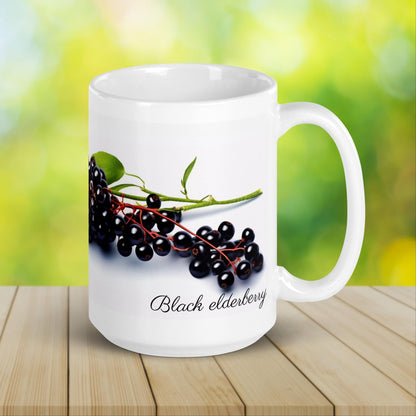 Black Elderberry Herbal Tea Mug | Teacup | Ceramic Tea Mug | Gifts for Her | Birthday Gift - Raiden Gate Design