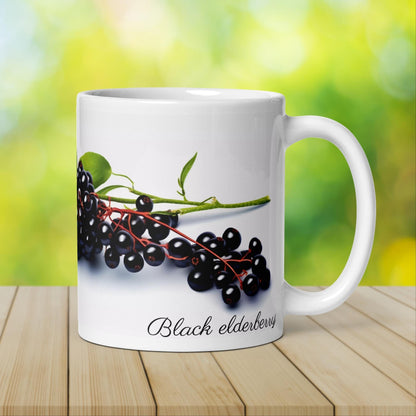 Black Elderberry Herbal Tea Mug | Teacup | Ceramic Tea Mug | Gifts for Her | Birthday Gift - Raiden Gate Design