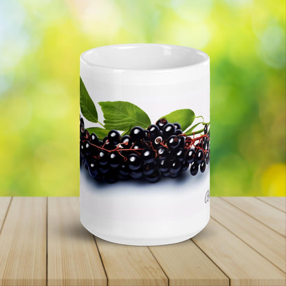 Black Elderberry Herbal Tea Mug | Teacup | Ceramic Tea Mug | Gifts for Her | Birthday Gift - Raiden Gate Design