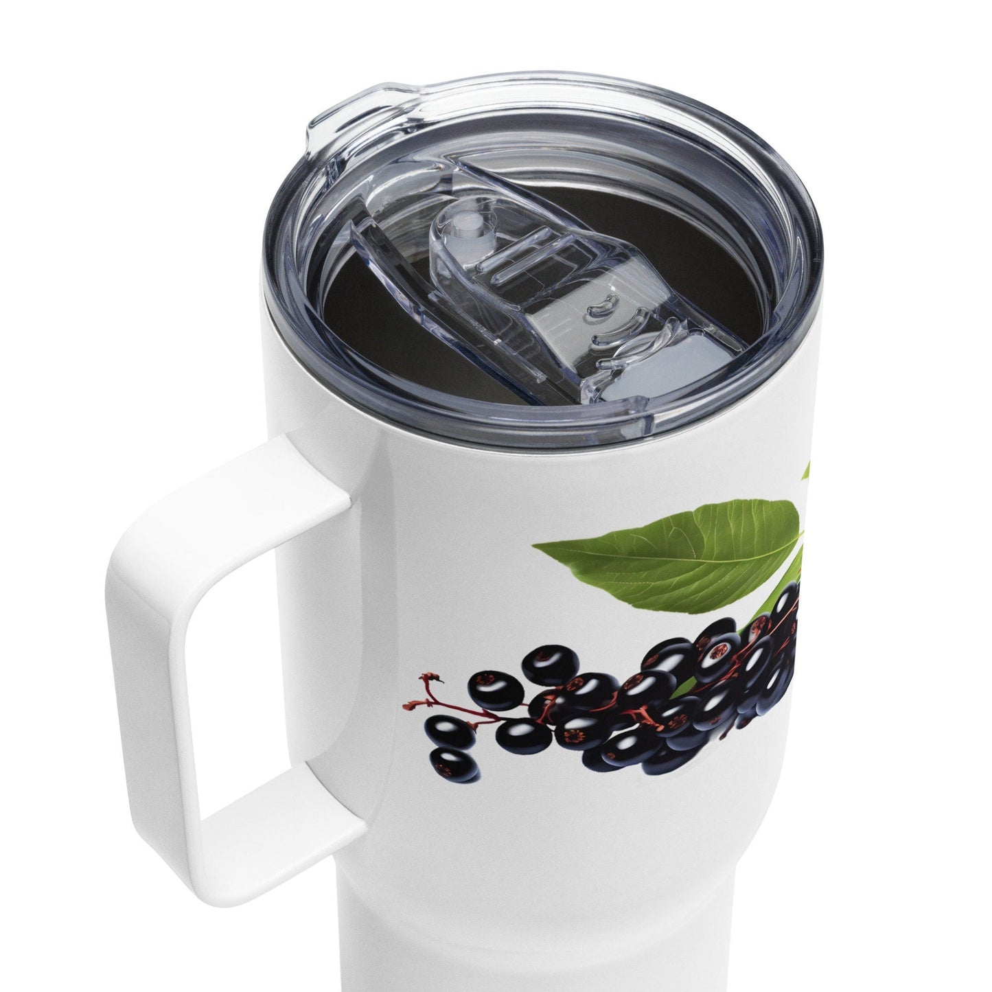 Black Elderberry Herbal Tea Travel mug with a handle | Tea Mug | Teacup | Gifts for Her | Herb Flower | Birthday Gift - Raiden Gate Design