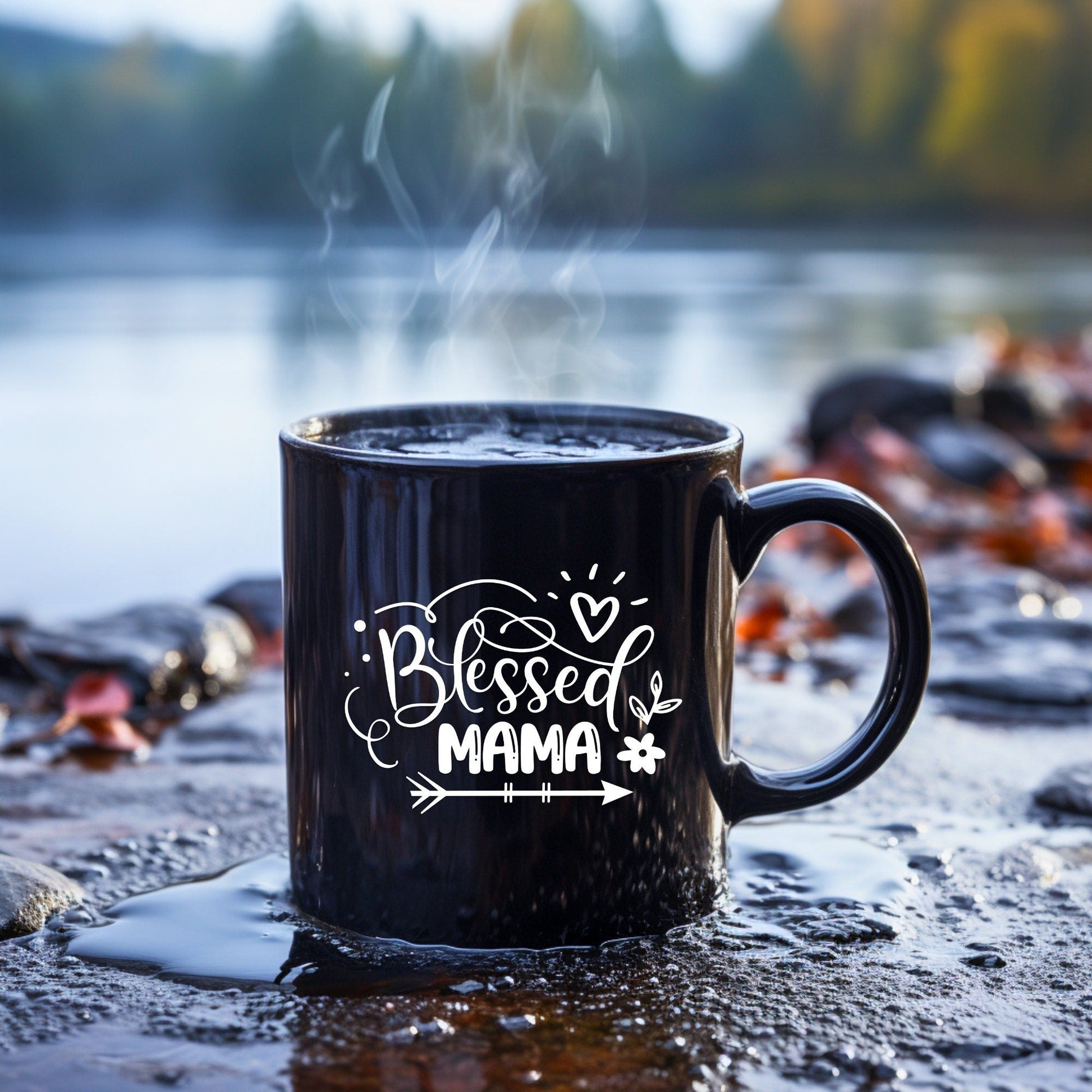 Blessed Mama - Bible Verse Faith Coffee Mug - Christian Religious Gift for Her - Mom Mug with Affirmations - Supportive Baptism Gift - Raiden Gate Design