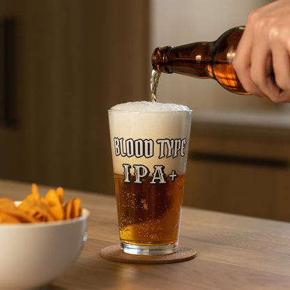 Blood Type IPA Plus – Pint Glass | Shaker Glass | Beer Glass | Beer Lover | Mixer Glass - Raiden Gate Design