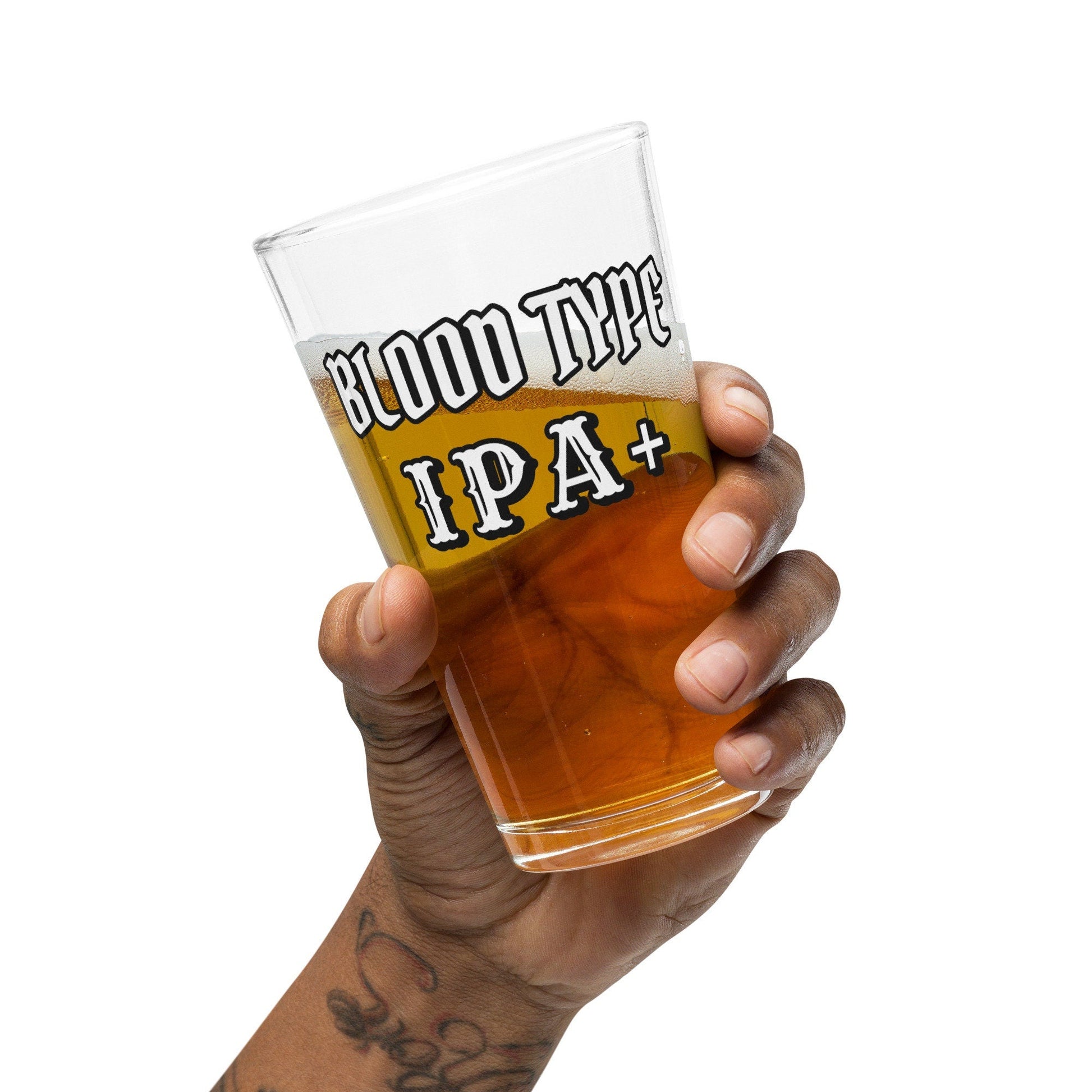 Blood Type IPA Plus – Pint Glass | Shaker Glass | Beer Glass | Beer Lover | Mixer Glass - Raiden Gate Design