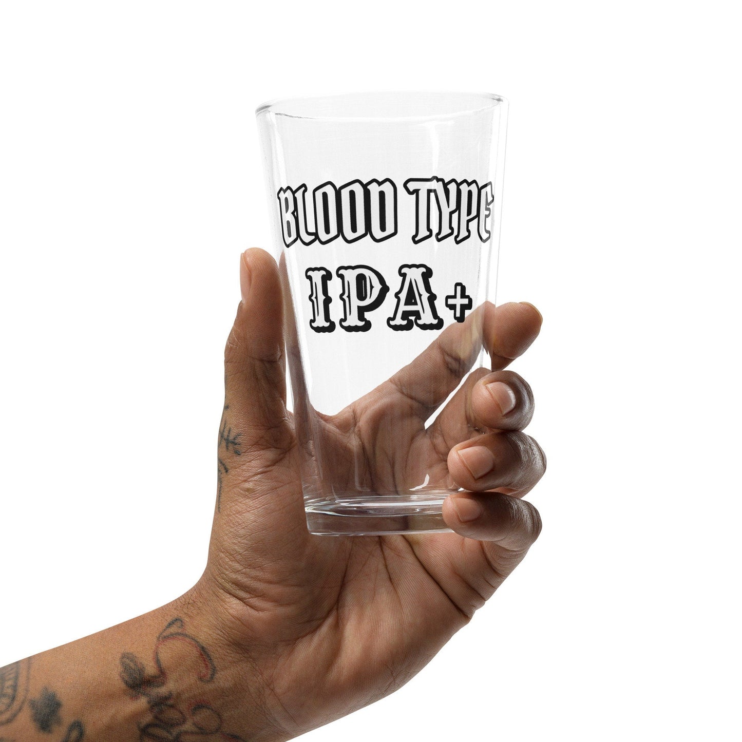 Blood Type IPA Plus – Pint Glass | Shaker Glass | Beer Glass | Beer Lover | Mixer Glass - Raiden Gate Design