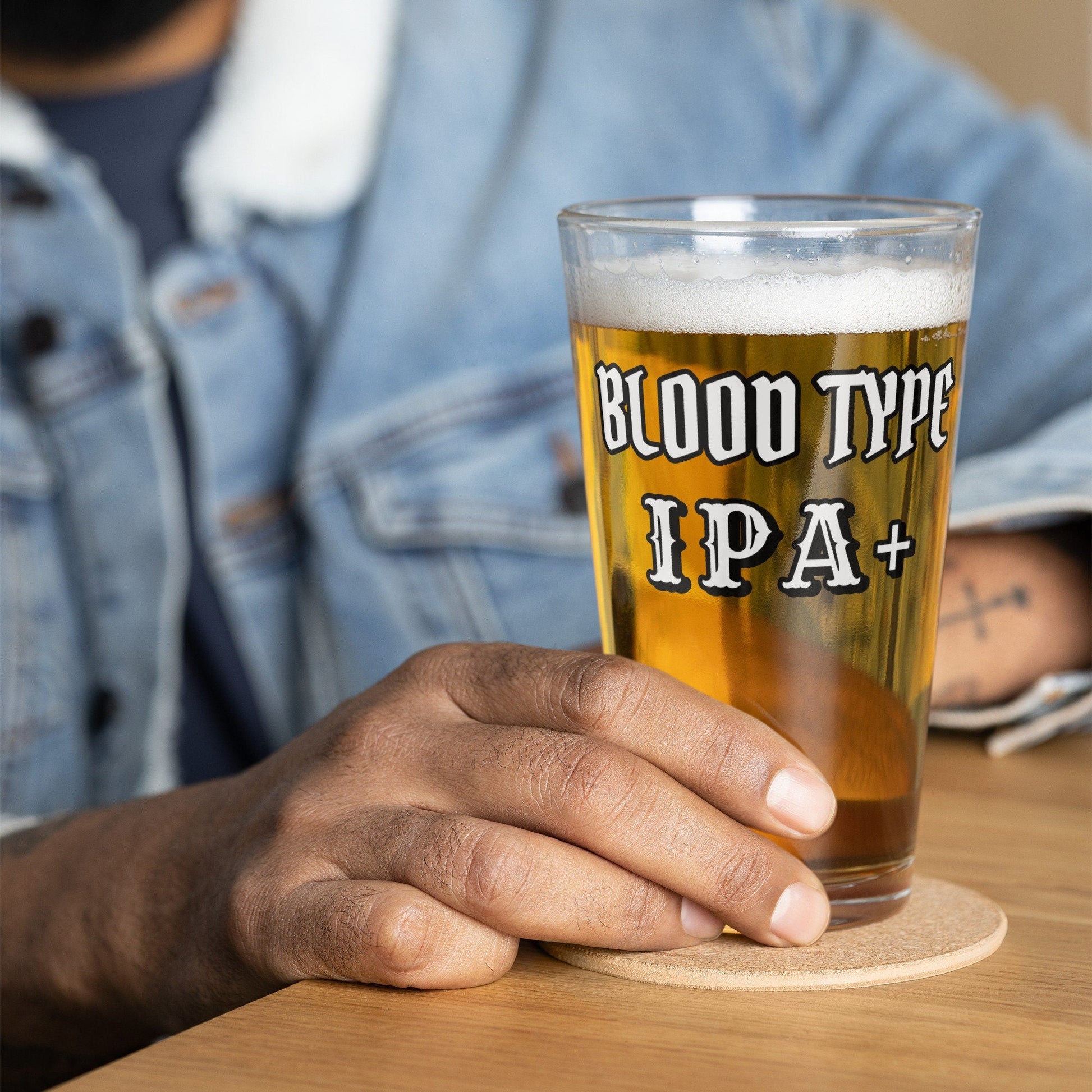 Blood Type IPA Plus – Pint Glass | Shaker Glass | Beer Glass | Beer Lover | Mixer Glass - Raiden Gate Design