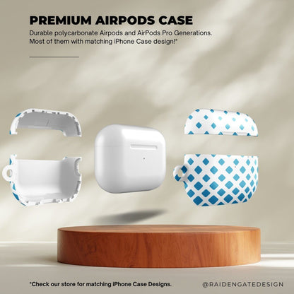 Blue Ascending Squares Custom AirPods Pro Case | Tough AirPods Case - Raiden Gate Design