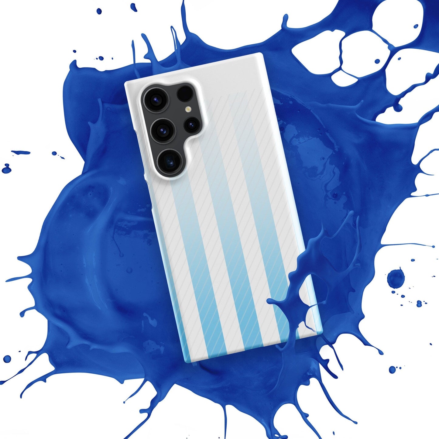 Blue Gradient Stripes Samsung Galaxy S24 Ultra Case - Smart Sleek Protection - Raiden Gate Design