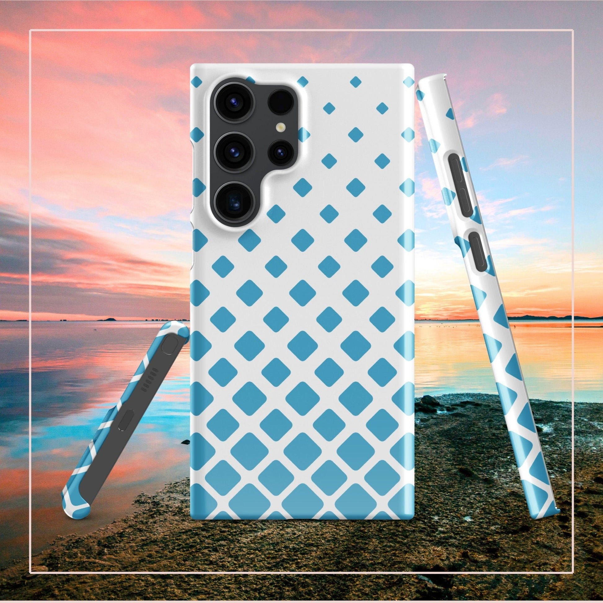 Blue Squares Samsung Galaxy S24 Ultra Case - Ascending Design - Raiden Gate Design