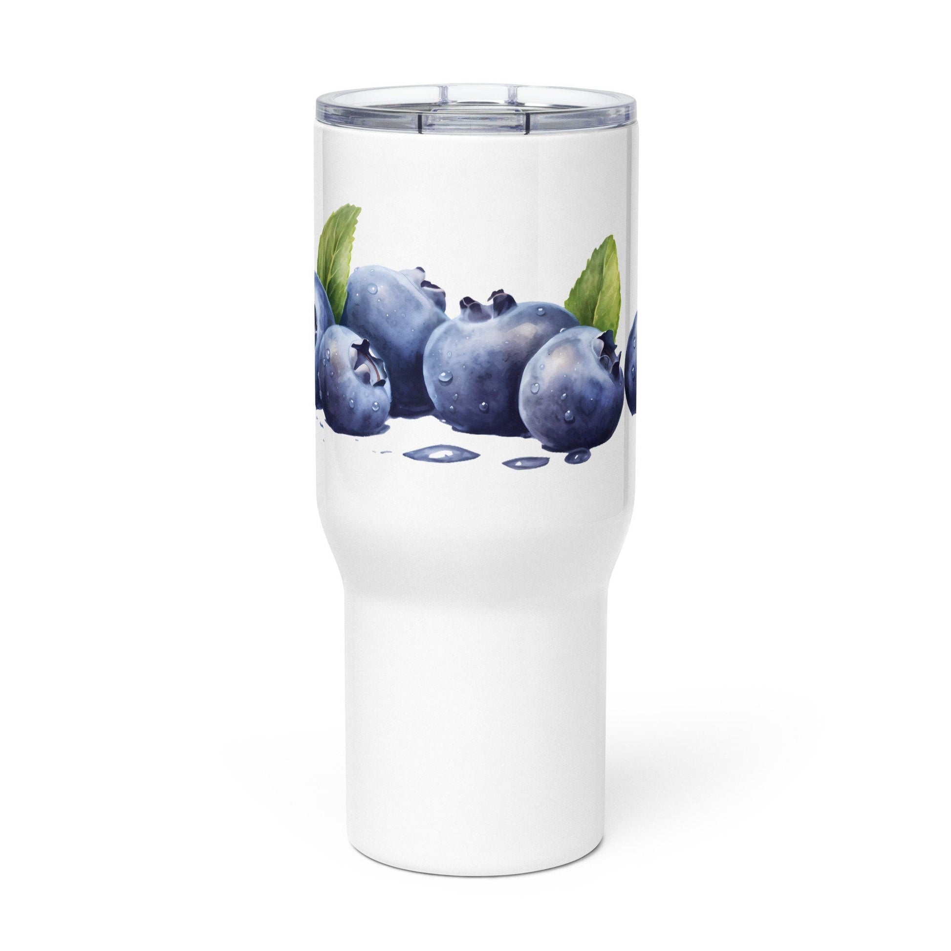 Blueberry Herbal Tea Travel mug with a handle | Tea Mug | Teacup | Gifts for Her | Herb Flower | Birthday Gift - Raiden Gate Design