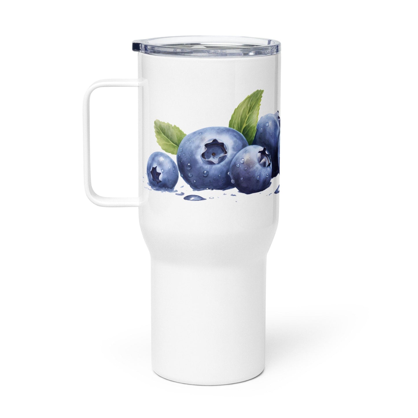 Blueberry Herbal Tea Travel mug with a handle | Tea Mug | Teacup | Gifts for Her | Herb Flower | Birthday Gift - Raiden Gate Design