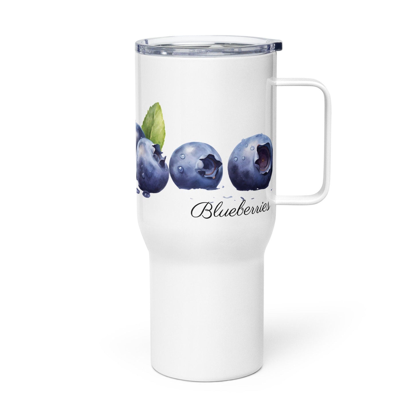 Blueberry Herbal Tea Travel mug with a handle | Tea Mug | Teacup | Gifts for Her | Herb Flower | Birthday Gift - Raiden Gate Design