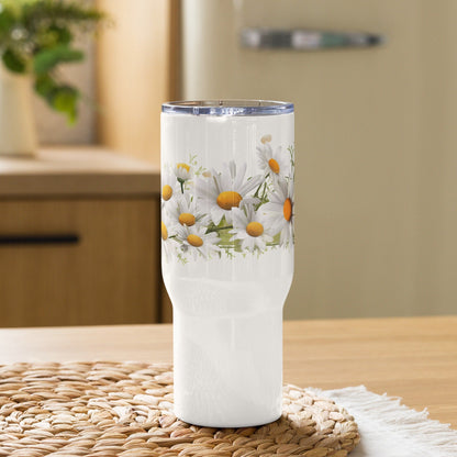 Chamomile Herbal Tea Travel mug with a handle | Tea Mug | Teacup | Gifts for Her | Herb Flower | Birthday Gift - Raiden Gate Design