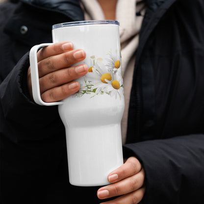 Chamomile Herbal Tea Travel mug with a handle | Tea Mug | Teacup | Gifts for Her | Herb Flower | Birthday Gift - Raiden Gate Design