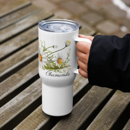 Chamomile Herbal Tea Travel mug with a handle | Tea Mug | Teacup | Gifts for Her | Herb Flower | Birthday Gift - Raiden Gate Design