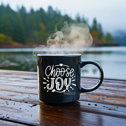 Choose Joy Mug - Bible Verse Faith Coffee Mug - Christian Religious Gift for Him - Dad Mug with Affirmations - Supportive Baptism Gift - Raiden Gate Design