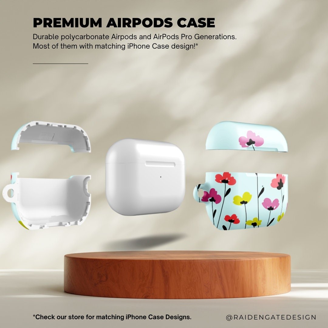 Colorful Flowers Custom AirPods Pro Case | Tough AirPods Case - Raiden Gate Design