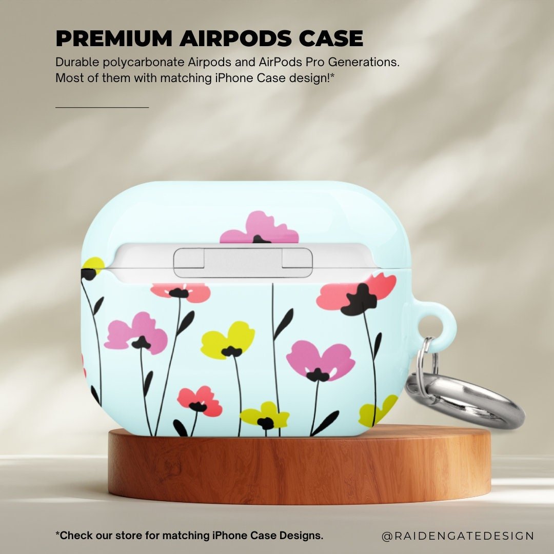 Colorful Flowers Custom AirPods Pro Case | Tough AirPods Case - Raiden Gate Design