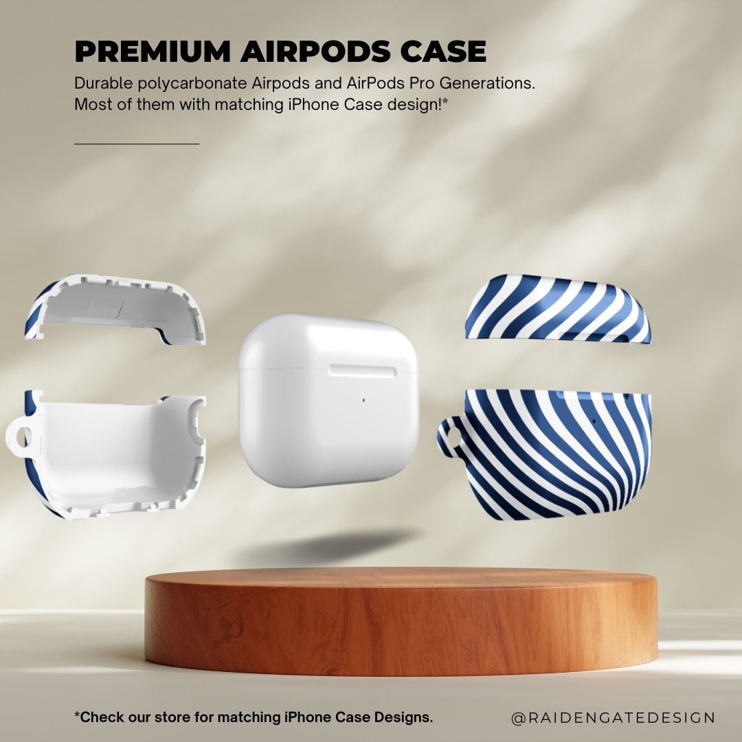 Curvy White Lines Custom AirPods Pro Case | Tough AirPods Case - Raiden Gate Design