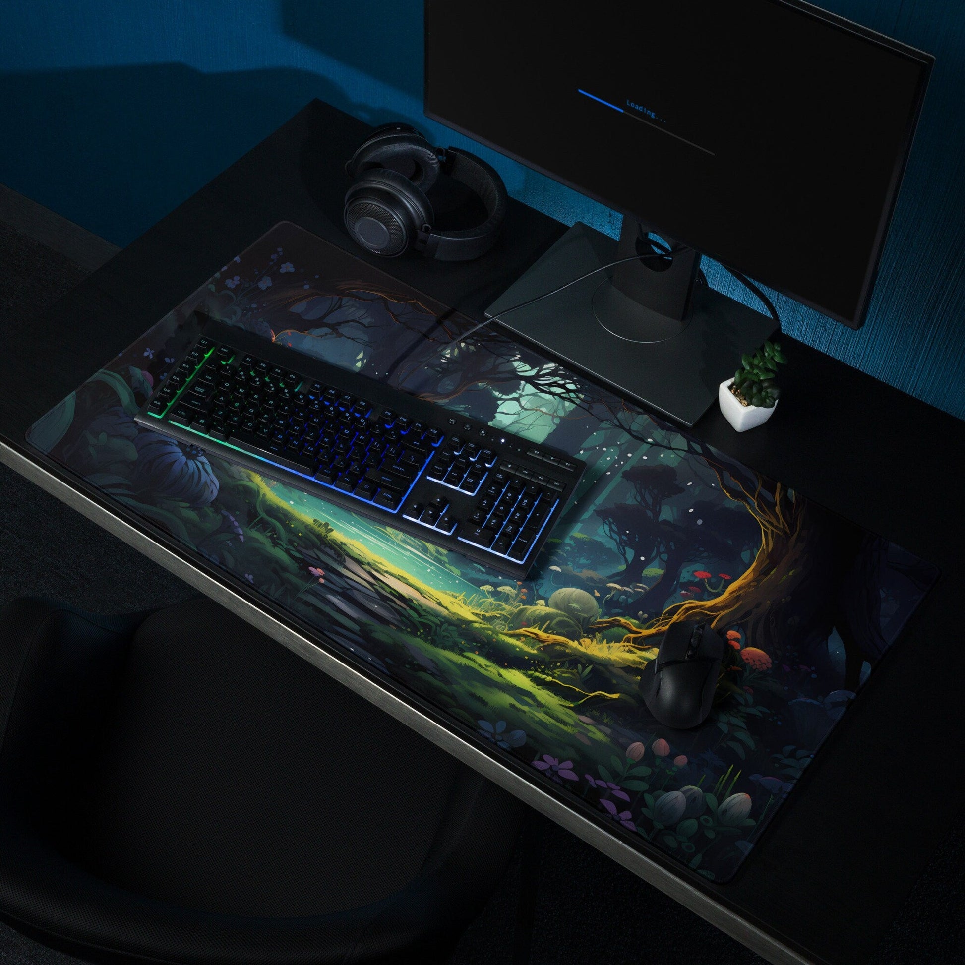 Daylight Anime Forest with Pond Gaming Mousepad | Desk Mat | Large Mouse Pad - Raiden Gate Design