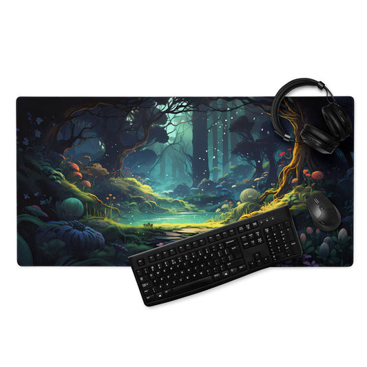 Daylight Anime Forest with Pond Gaming Mousepad | Desk Mat | Large Mouse Pad - Raiden Gate Design