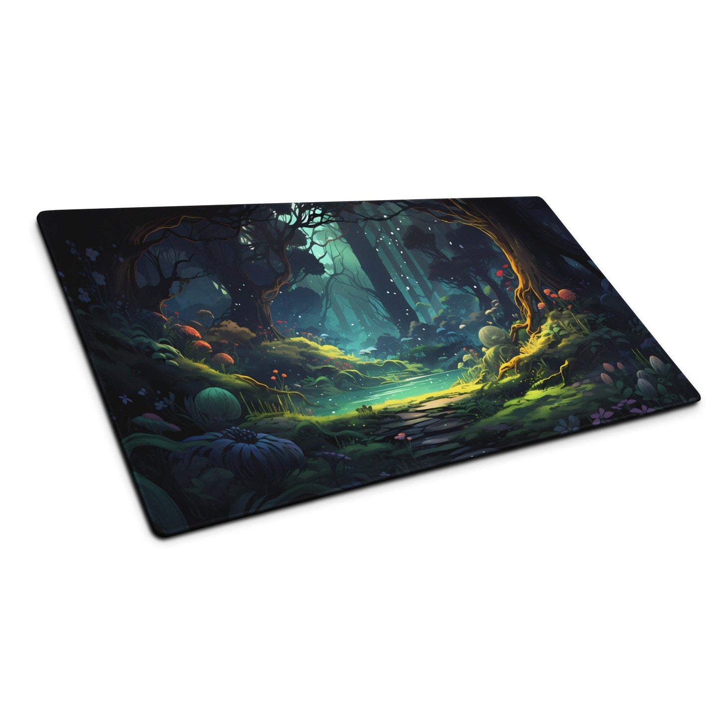 Daylight Anime Forest with Pond Gaming Mousepad | Desk Mat | Large Mouse Pad - Raiden Gate Design