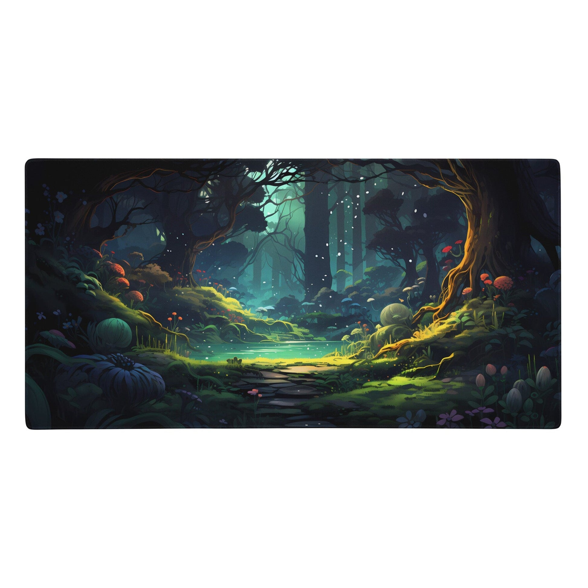 Daylight Anime Forest with Pond Gaming Mousepad | Desk Mat | Large Mouse Pad - Raiden Gate Design