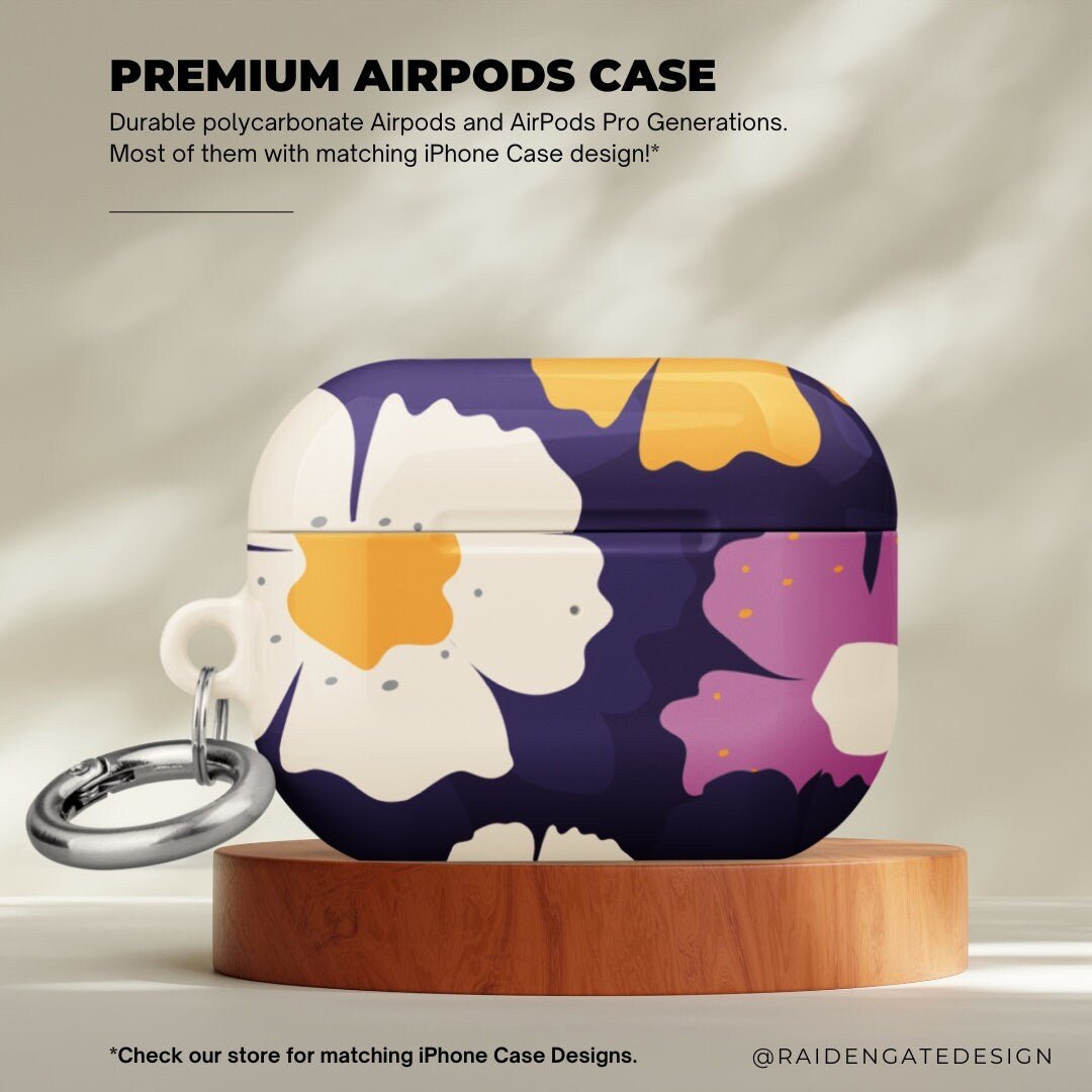 Delicate Flowers Custom AirPods Pro Case | Tough AirPods Case - Raiden Gate Design