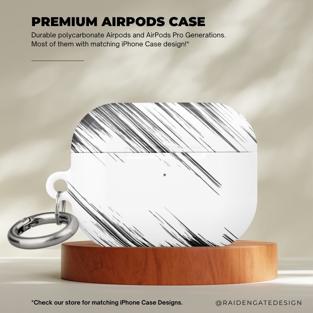 Diagonal Grey Brush Stroke Custom AirPods Pro Case | Tough AirPods Case - Raiden Gate Design