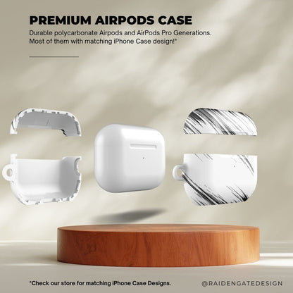 Diagonal Grey Brush Stroke Custom AirPods Pro Case | Tough AirPods Case - Raiden Gate Design