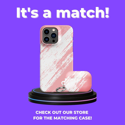 Diagonal Pink Brush Stroke Custom AirPods Pro Case | Tough AirPods Case - Raiden Gate Design