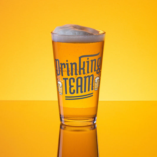 Drinking Team – Pint Glass | Shaker Glass | Beer Glass | Beer Lover | Mixer Glass - Raiden Gate Design